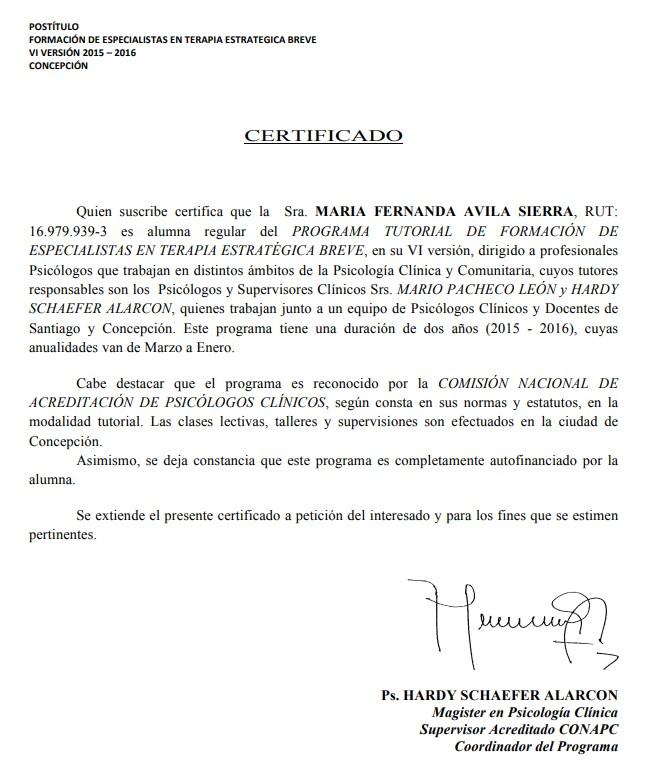 Diploma de Magíster en Psicología Clínica